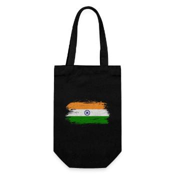 Indien Vintage Flagge / Geschenk Delhi Kalkutta - Geschenkbeutel für Flaschen - Schwarz - Vorne