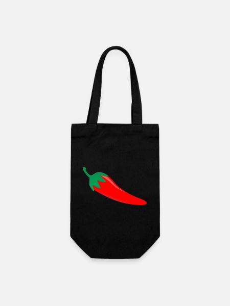 Lustiges Hot Chilli T-Shirt - Geschenkbeutel für Flaschen - Schwarz
