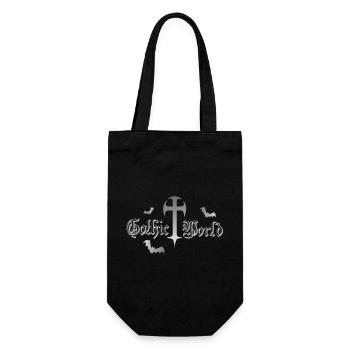 Goth, Sprüche, Kreuze, Fledermäuse - Geschenkbeutel für Flaschen - Schwarz - Vorne