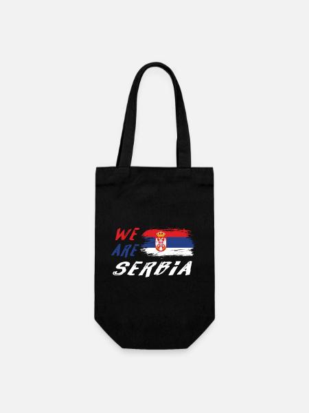 Wir sind Serbien - Geschenkbeutel für Flaschen - Schwarz