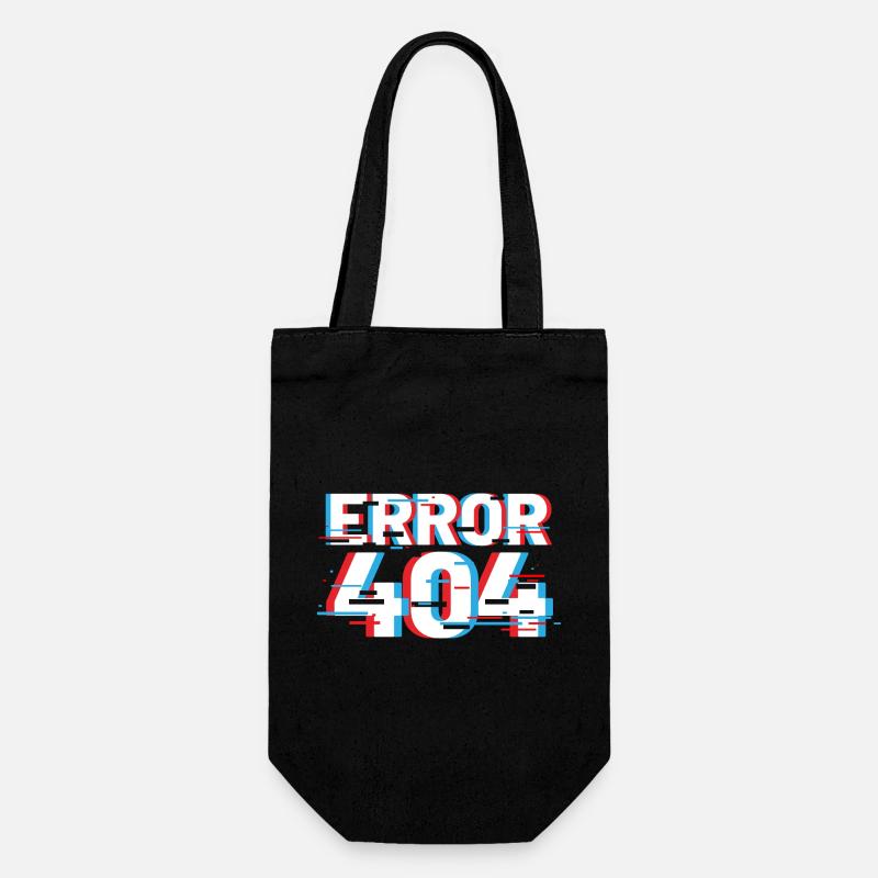 Error 404 Glitch - Gift Bag for Bottles - black
