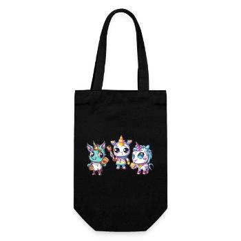 cute little unicorns - Sweet Unicorns - Unicorn - Gift Bag for Bottles - black - Front