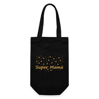 Super Mama - Geschenkbeutel für Flaschen - Schwarz - Vorne