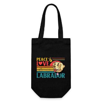 Peace Love Labrador - Geschenkbeutel für Flaschen - Schwarz - Vorne