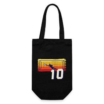 Fußball Torwart 10. Geburtstag Keeper - Geschenkbeutel für Flaschen - Schwarz - Vorne