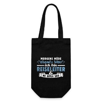 Morgens müde, abends blau - Reiseleiter - Geschenkbeutel für Flaschen - Schwarz - Vorne