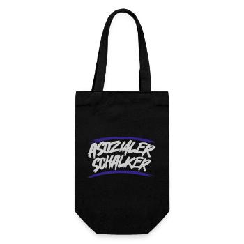 Asozialer Schalker | Gelsenkirchen Schalke - Geschenkbeutel für Flaschen - Schwarz - Vorne