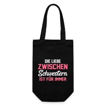 Familie Schwester - Geschenkbeutel für Flaschen - Schwarz - Vorne