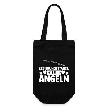 Angel Fischen Beziehungsstatus Angeln Angler - Geschenkbeutel für Flaschen - Schwarz - Vorne