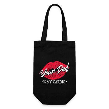 Dein Vater ist mein Cardio - Geschenkbeutel für Flaschen - Schwarz - Vorne
