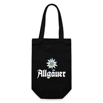 Allgäuer - Alpen Edelweiß aus dem Allgäu - Geschenkbeutel für Flaschen - Schwarz - Vorne