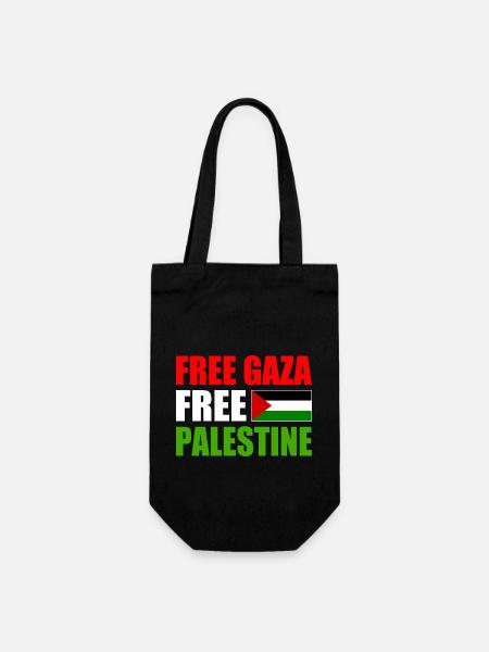 Free gaza free palestine - Gift Bag for Bottles - black