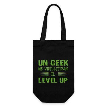 Un Geek Ne Vieillit Pas Il Level Up - Sac à bouteille - noir - Devant