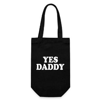 Yes daddy - Geschenkbeutel für Flaschen - Schwarz - Vorne
