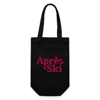 Après-ski Knit Ski Holiday Winter Party Holiday Fan - Gift Bag for Bottles - black - Front