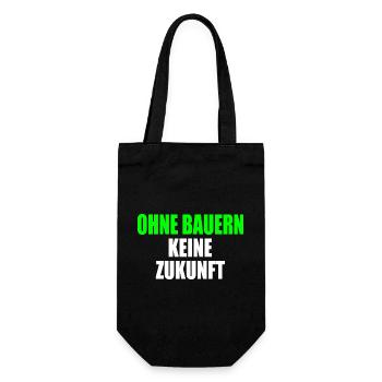 ohne bauern keine zukunft - Geschenkbeutel für Flaschen - Schwarz - Vorne