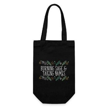 Burning Sage & Taking Names Smudge Sticks - Geschenkbeutel für Flaschen - Schwarz - Vorne