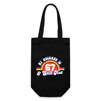 My Husband Is 67 And Still Hot Proud Wife 67th - Gift Bag for Bottles - black - Front