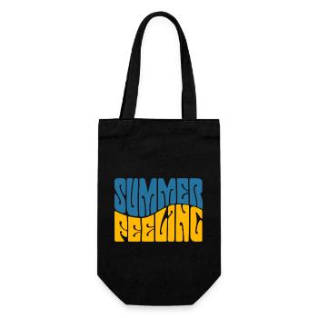 Summer Feeling - Sonne - Urlaub - gute Laune - Geschenkbeutel für Flaschen - Schwarz - Vorne
