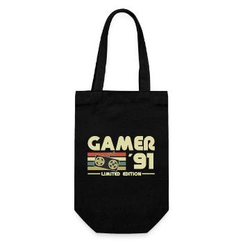 Spieler 91 - Geschenkbeutel für Flaschen - Schwarz - Vorne