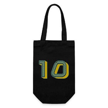 10. 10 YEARS. 10th ANNIVERSARY. 10 YEAR ANNIVERSARY. - Gift Bag for Bottles - black - Front