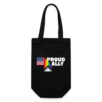 Stolzer Verbündeter und stolzer Patriot USA Flagge LGBT Schwul - Geschenkbeutel für Flaschen - Schwarz - Vorne