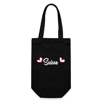 SWITZERLAND. COUNTRY. GENEVA. HUMOR. FLAG - Gift Bag for Bottles - black - Front