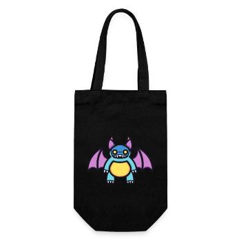 Fledermaus Halloween Comic Lustig - Geschenkbeutel für Flaschen - Schwarz - Vorne
