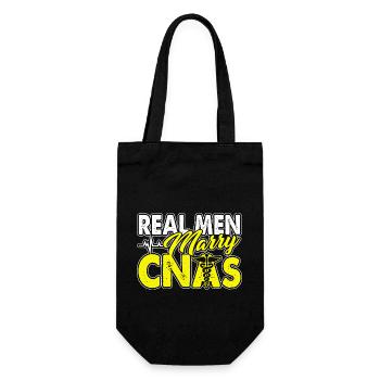 CNA Real Men Marry CNAs - Gift Bag for Bottles - black - Front