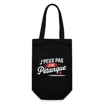 Ich kann nicht, ich habe Petanque - Geschenkbeutel für Flaschen - Schwarz - Vorne