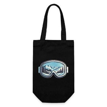 Winter Sports Ski Snowboard Ski Goggles Holidays - Gift Bag for Bottles - black - Front