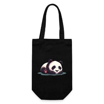 Cute Cartoon of a Sleeping Panda - Adorable design - Gift Bag for Bottles - black - Front