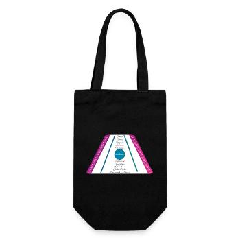 Hackbrett lila pink petrol gruen - Geschenkbeutel für Flaschen - Schwarz - Vorne
