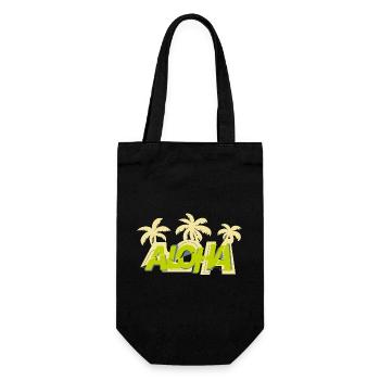Aloha & Palmen - Geschenkbeutel für Flaschen - Schwarz - Vorne