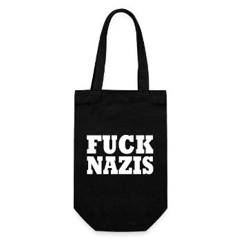Fuck nazis - Geschenkbeutel für Flaschen - Schwarz - Vorne