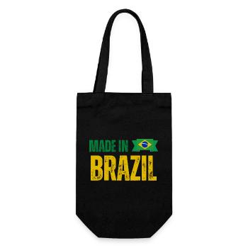 Made in Brazil, brasilianischer Stolz - Geschenkbeutel für Flaschen - Schwarz - Vorne