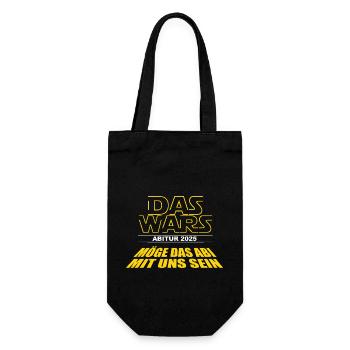 DAS WARS - Cooles Abi '25 Motto Shirt, Abitur 2025 - Geschenkbeutel für Flaschen - Schwarz - Vorne