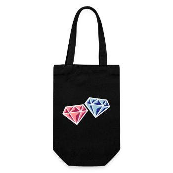 Couple de diamants (symbole de mariage de jeunes mariés / NEG) - Sac à bouteille - noir - Devant