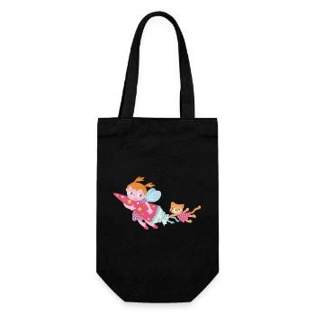 Einschulung Fee, Hurra ich bin ein Schulkind! - Geschenkbeutel für Flaschen - Schwarz - Vorne