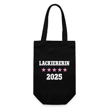 Lackiererin 2025 Neuer Job Arbeit Ausbildung Lehre - Geschenkbeutel für Flaschen - Schwarz - Vorne