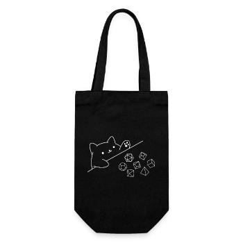 Katze Würfeln Lustiger RPG Gamer Tabletop Humor - Geschenkbeutel für Flaschen - Schwarz - Vorne