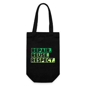 An ecological theme with a message - Gift Bag for Bottles - black - Front