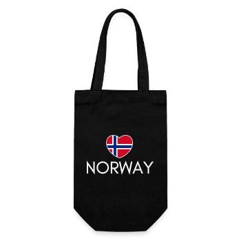 Heart with Norway flag, I love Norway - Gift Bag for Bottles - black - Front
