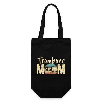 Trombone Mom Retro Vintage Marching Band Design - Gift Bag for Bottles - black - Front
