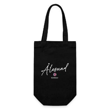 Alesund - Norway Flag Lettering - Norge - Norwegen - Gift Bag for Bottles - black - Front