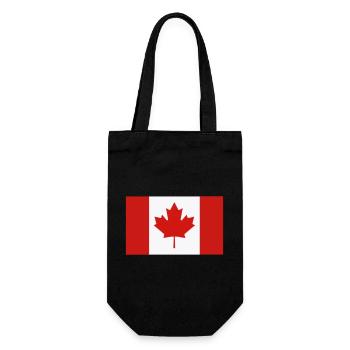 Red Maple Leaf Canada Flag - Gift Bag for Bottles - black - Front