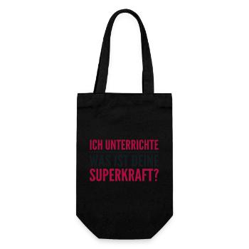 Ich unterrichte – was ist deine Superkraft? - Geschenkbeutel für Flaschen - Schwarz - Vorne
