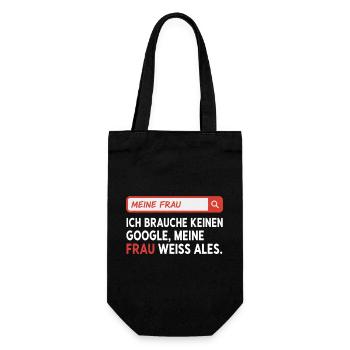 My wife knows everything saying - Gift Bag for Bottles - black - Front