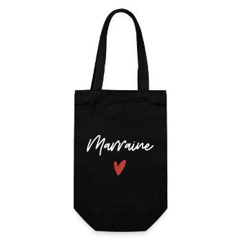 Godmother heart gift idea - Gift Bag for Bottles - black - Front