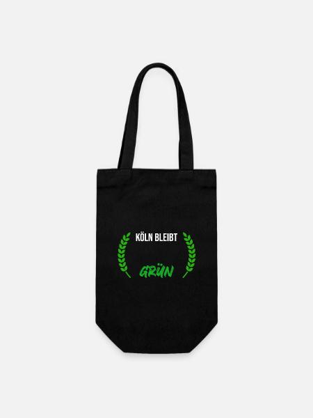 Koeln_bleibt_gruen_-_kranz_gruen_ - Geschenkbeutel für Flaschen - Schwarz